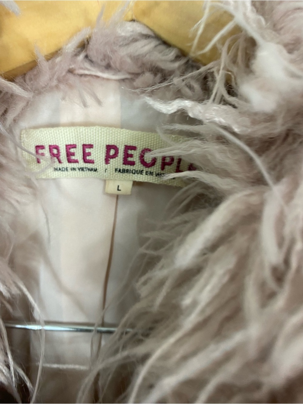 Free People Moonlight Faux Fur Jacket Shaggy Dusty Pink Large - Picture 3 of 8